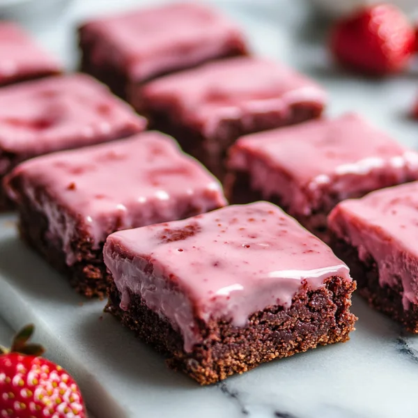 Pink Strawberry Brownies