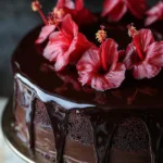 Chocolate Cake with Hibiscus Curd