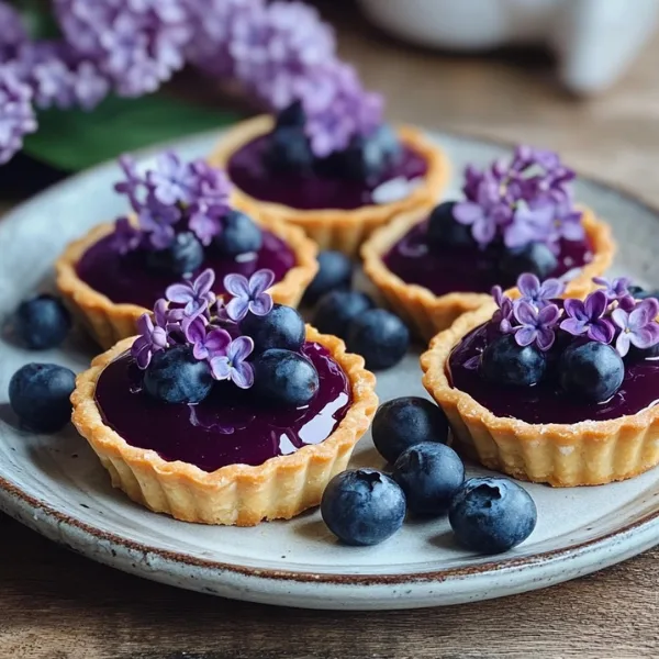 Lilac & Blueberry Curd Tarts