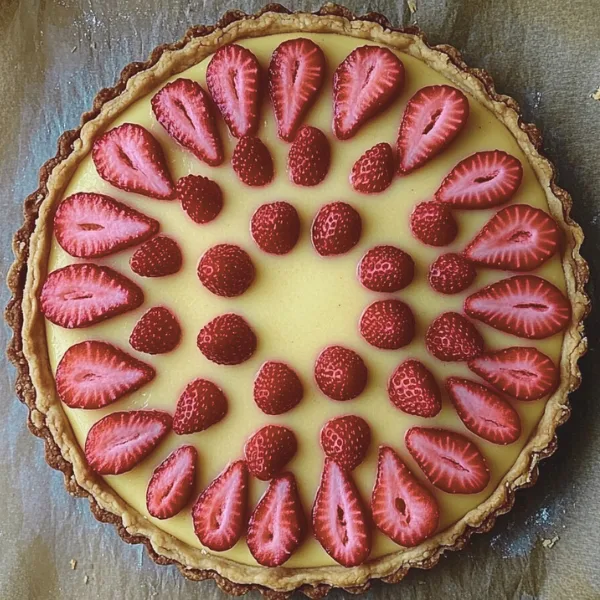 Strawberry Blossom Custard Tart