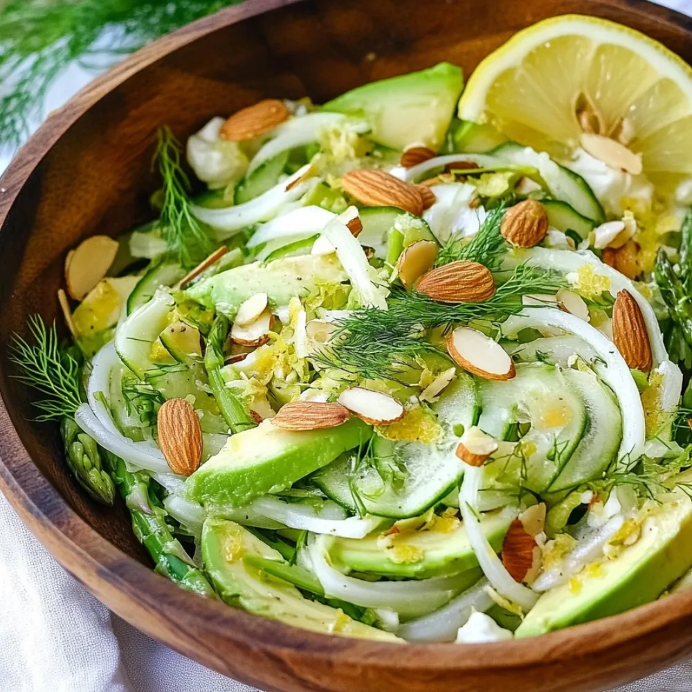 Lemony Shaved Fennel Asparagus Salad