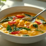Golden Chickpea Curry with Spinach