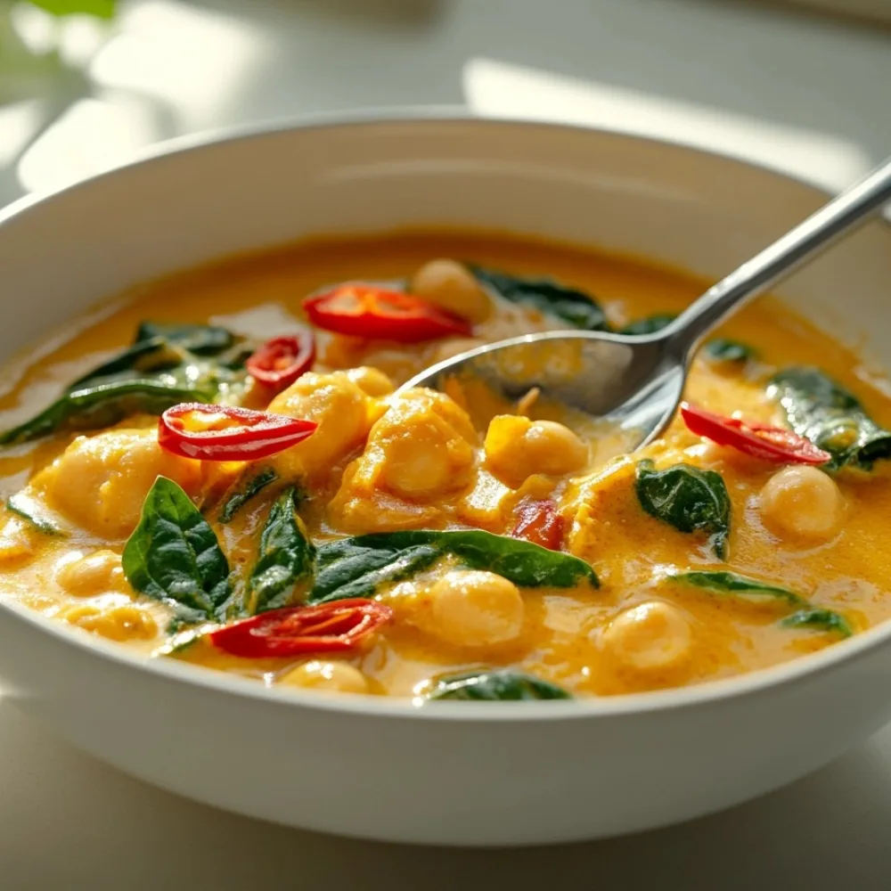 Golden Chickpea Curry with Spinach