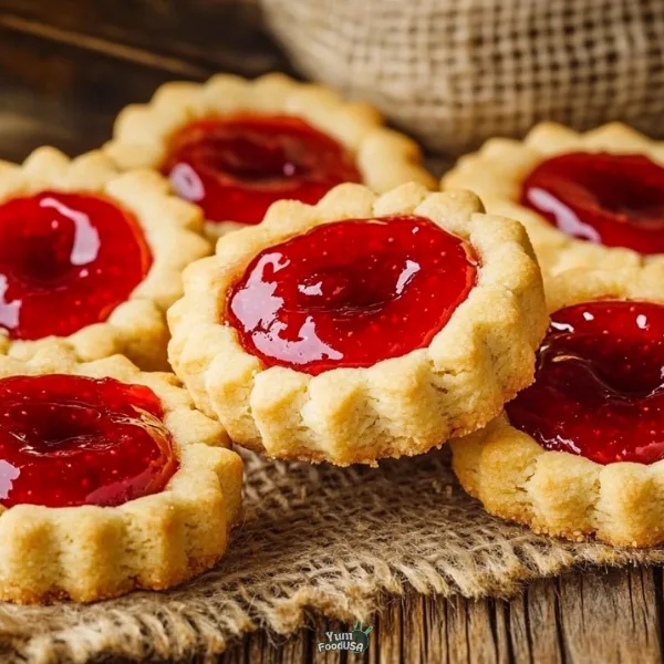 Strawberry Jam Thumbprint Cookies