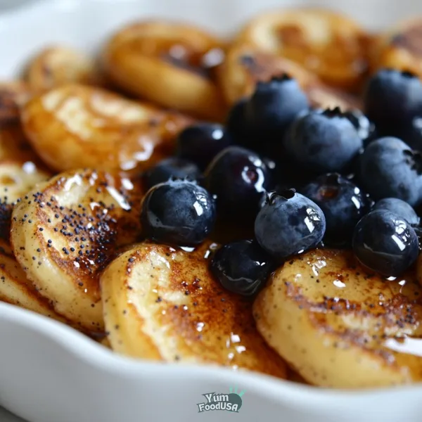 Blueberry Lemon Poppy Mini Pancakes