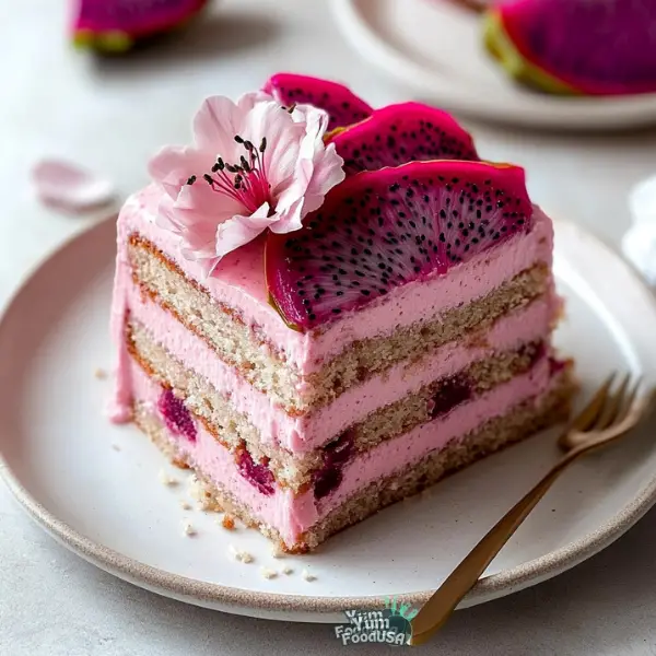 Pink Dragon Fruit Layer Cake