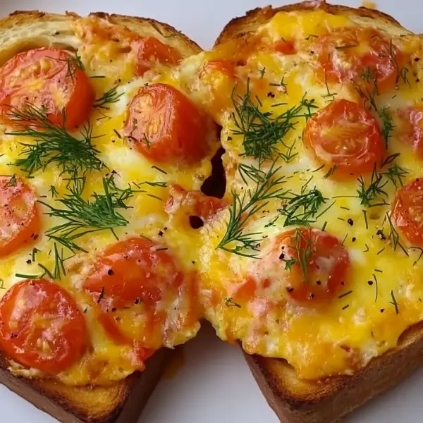 Cheesy Tomato Breakfast Toast