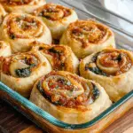 Vegan Caramelized Onion & Spinach Pizza Rolls