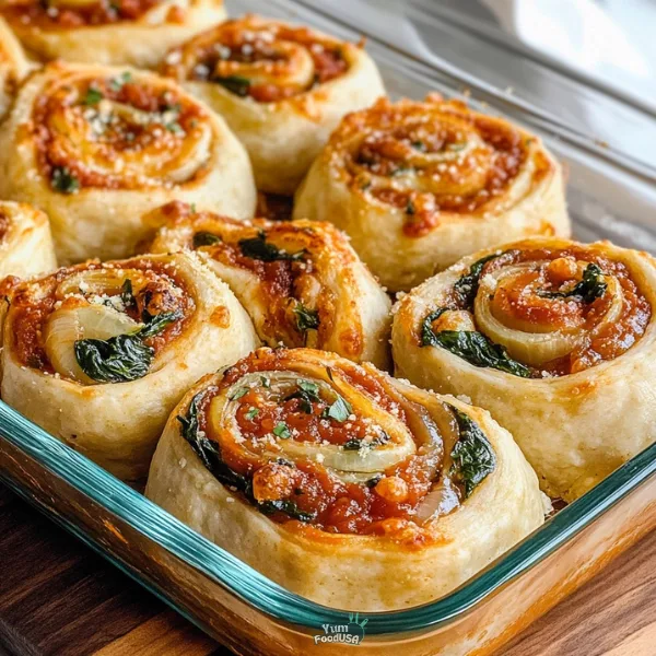 Vegan Caramelized Onion & Spinach Pizza Rolls