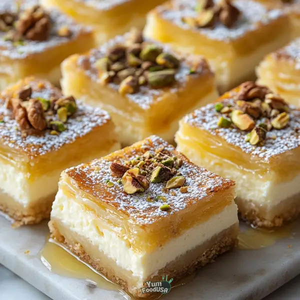Heavenly Baklava Cheesecake Bars