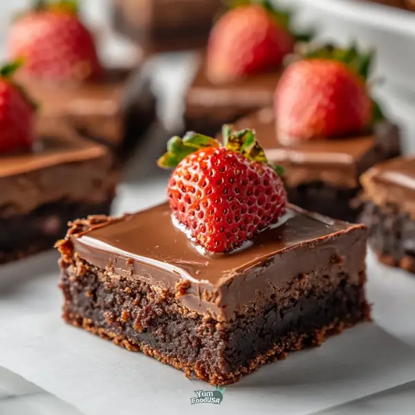 Chocolate Covered Strawberry Brownies