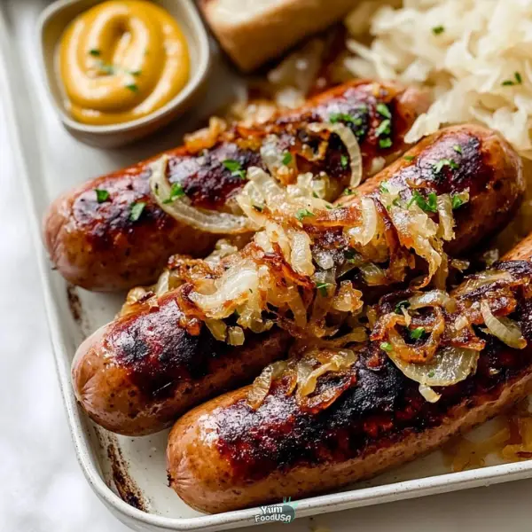 Oven-Baked Brats & Onions