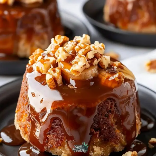 Upside-Down Bananas Foster Lava Cake