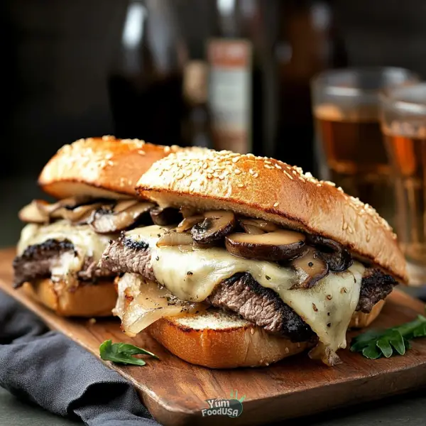 Steak & Cheese with Grilled Onions and Mushrooms