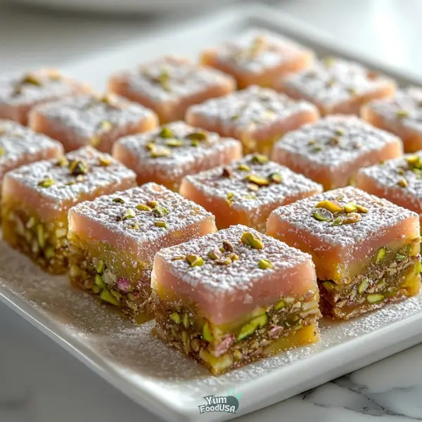 Turkish Delight with Rosewater and Pistachios Lokum)