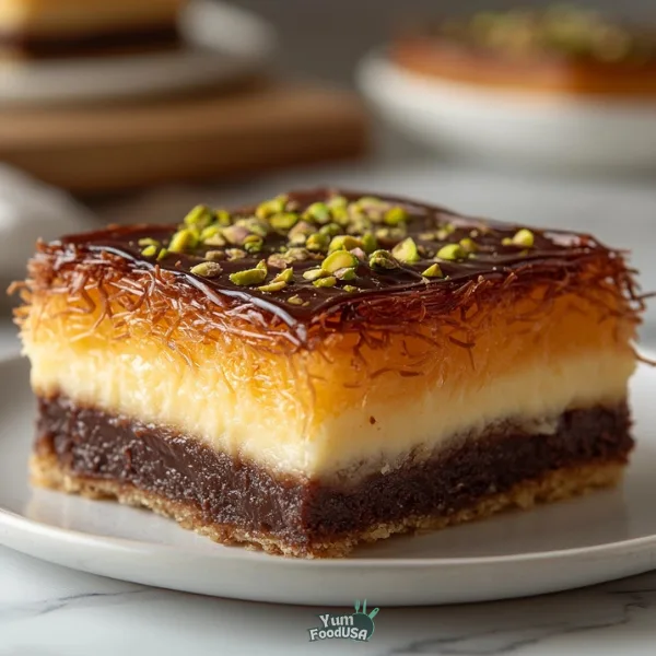 Pistachio Kunafa Brownies
