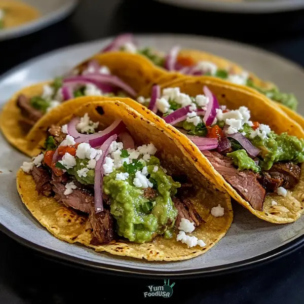 Carne Asada Tacos with Molcajete Guacamole