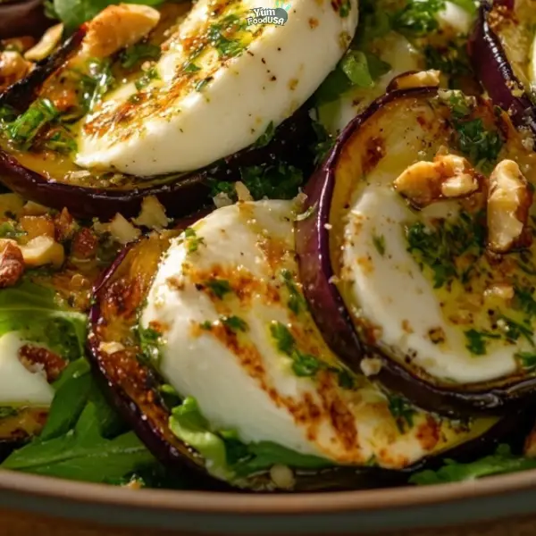 Eggplant, Mozzarella & Crouton Salad
