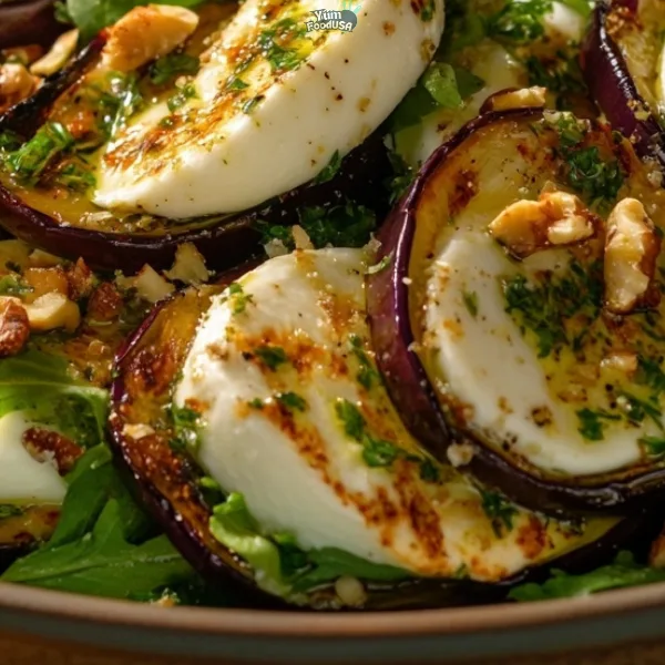 Eggplant, Mozzarella & Crouton Salad