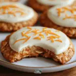 Healthy Carrot Oatmeal Cookies with Yogurt Frosting