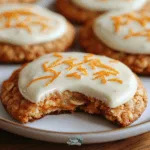 Healthy Carrot Oatmeal Cookies with Yogurt Frosting