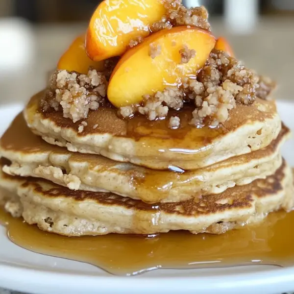Peach Cobbler Pancakes