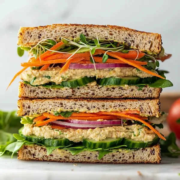 Loaded Veggie and Hummus Sandwich