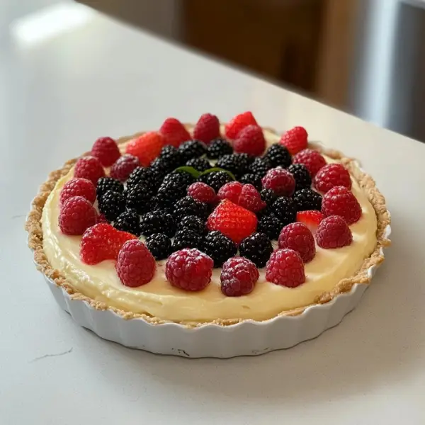 No-Bake Protein Cheesecake with Fresh Berries