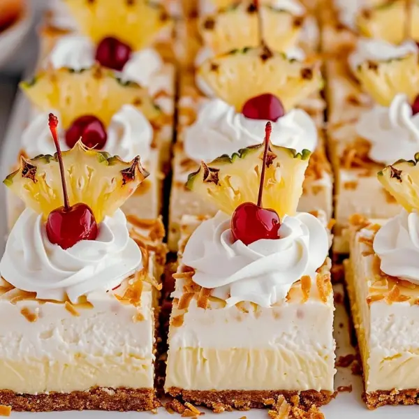 Piña Colada Cheesecake Bars