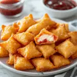 Deep-Fried Strawberry Cheesecake Wonton Bites