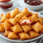 Deep-Fried Strawberry Cheesecake Wonton Bites