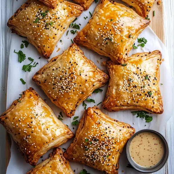 Cheesy Vegan Potato and Onion Puff Pastries