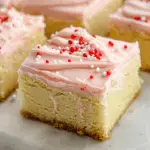 Soft Sugar Cookie Bars with Pink Frosting