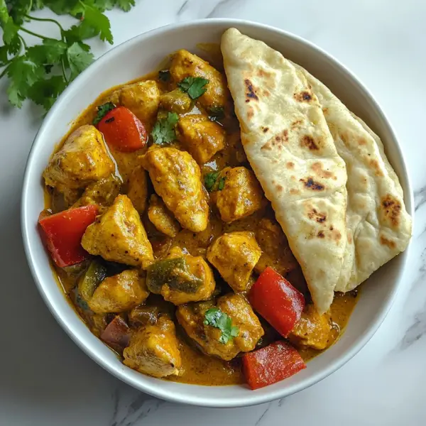 Curried Chicken & Veggies with Naan