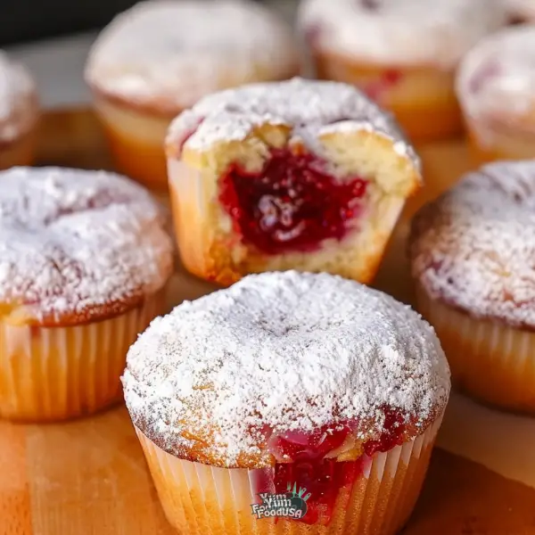 Raspberry Filled Donut Muffins