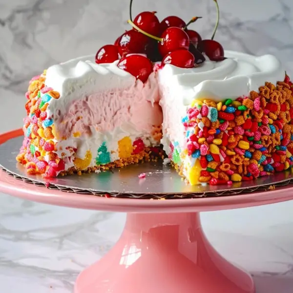 No-Bake Fruity Pebbles Cheesecake
