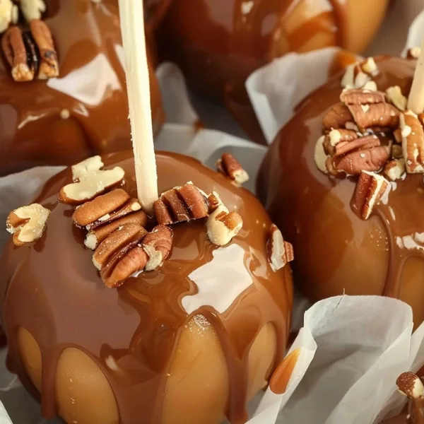 Caramel Glazed Apples with Toasted Pecans