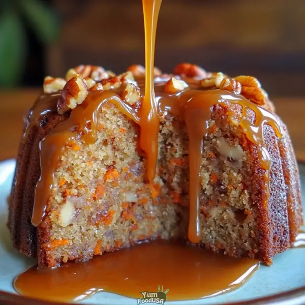 Sticky Carrot Pecan Pudding Bundt Cake