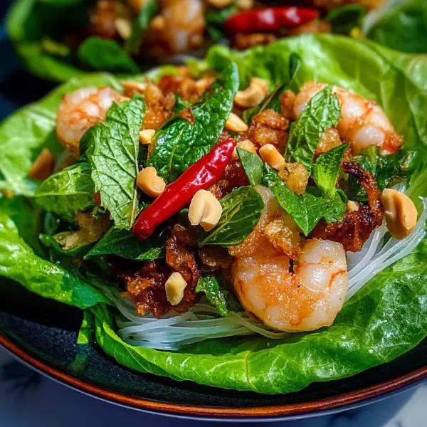Larb-Style Prawn Lettuce Cups