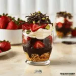 Dubai Strawberry Cups with Pistachio Cream and Chocolate Ganache