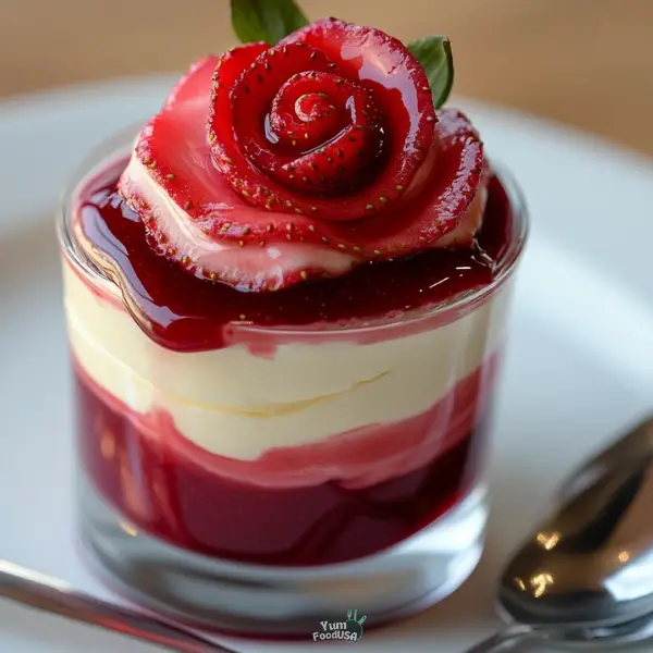 Swedish Cream with Strawberry Sauce