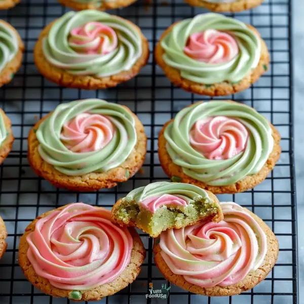 Swirled Strawberry Matcha Cookies