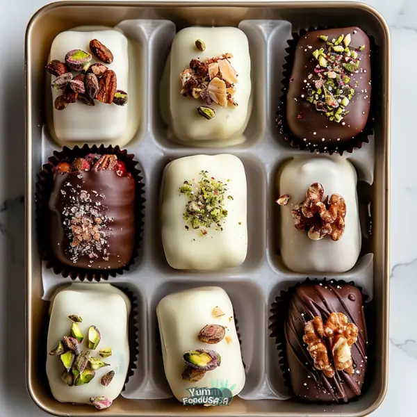 Chocolate Covered Stuffed Dates