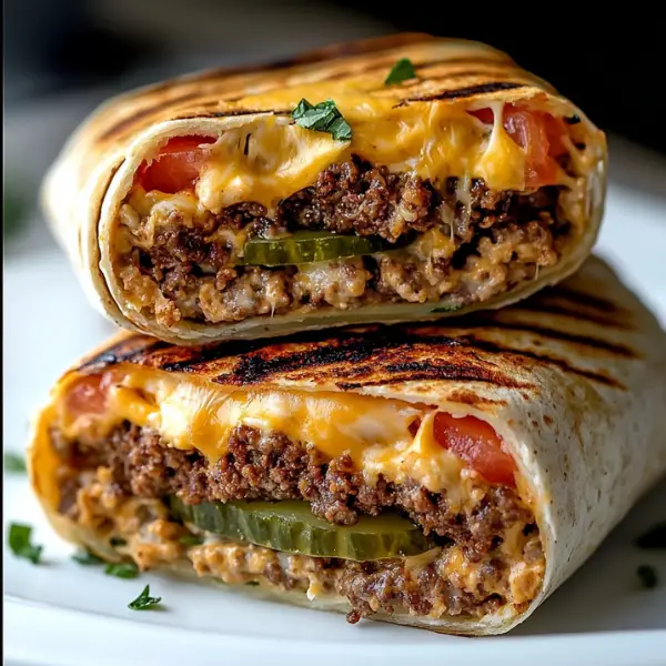Vegan Cheeseburger Wraps