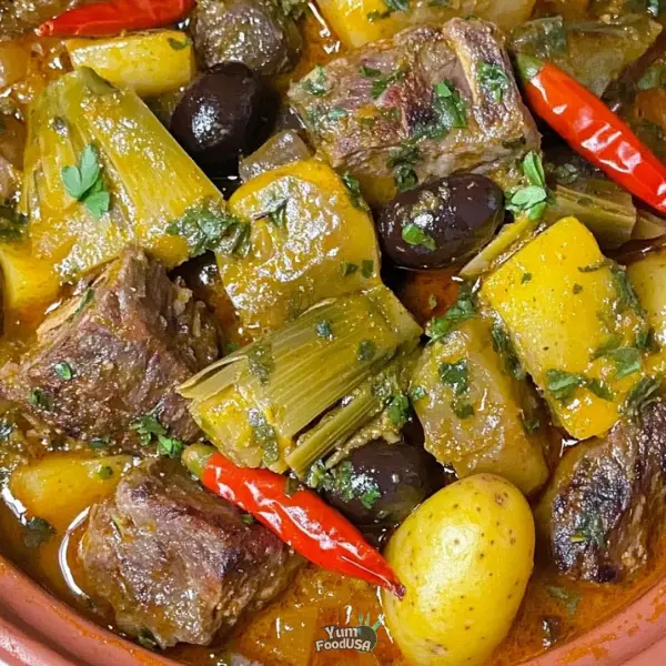 Tunisian Tagine with Artichoke, Olives & Lamb