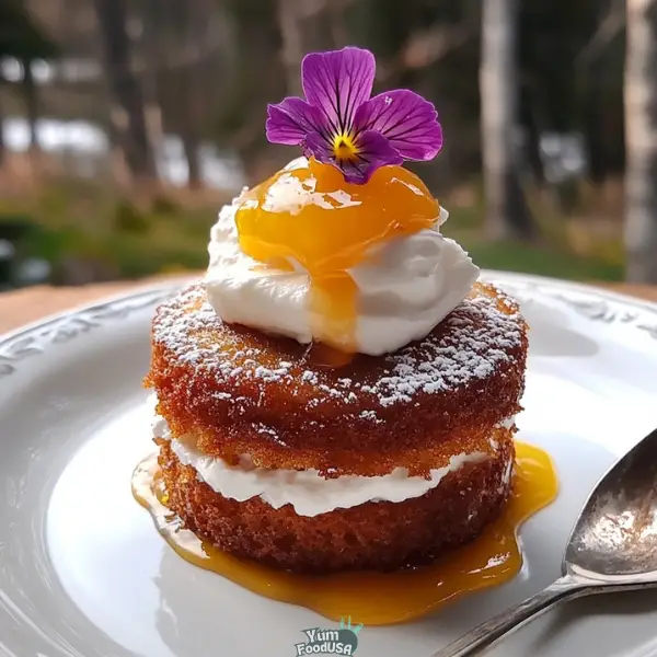 Mini Brown Butter Lemon Cakes with Whipped Cream & Lemon Curd