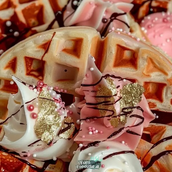 Chocolate Covered Pink Waffles