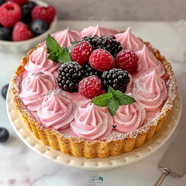 Pink Berry Cream Pie