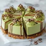 Pistachio & Ripple Cookie Cheesecake Slices