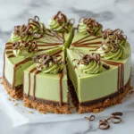 Pistachio & Ripple Cookie Cheesecake Slices